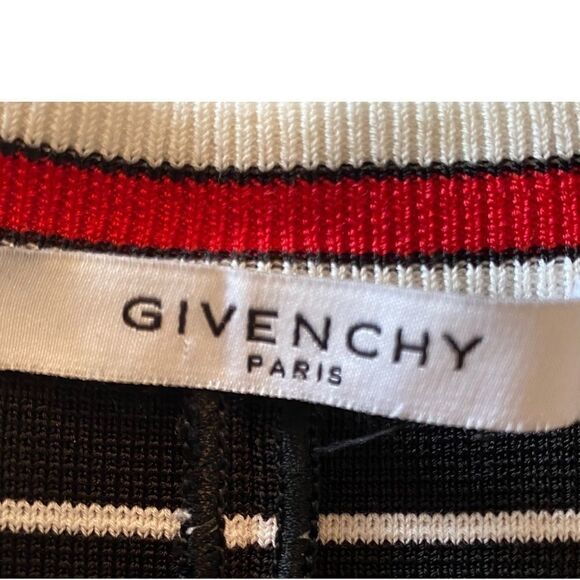 GIVENCHY Bodycon Midi Dress. Black, White and Red Stripes. Size Small - Picture 5 of 10